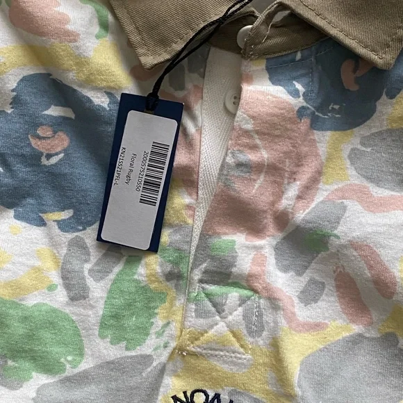 Noah NYC Pastel Floral Long-Sleeve Polo - Picture 6 of 9